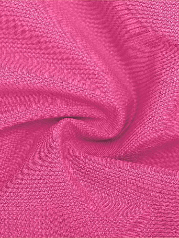 Vibrant pink textured fabric detail of Popilush ruched high-waist bikini bottom shapewear.