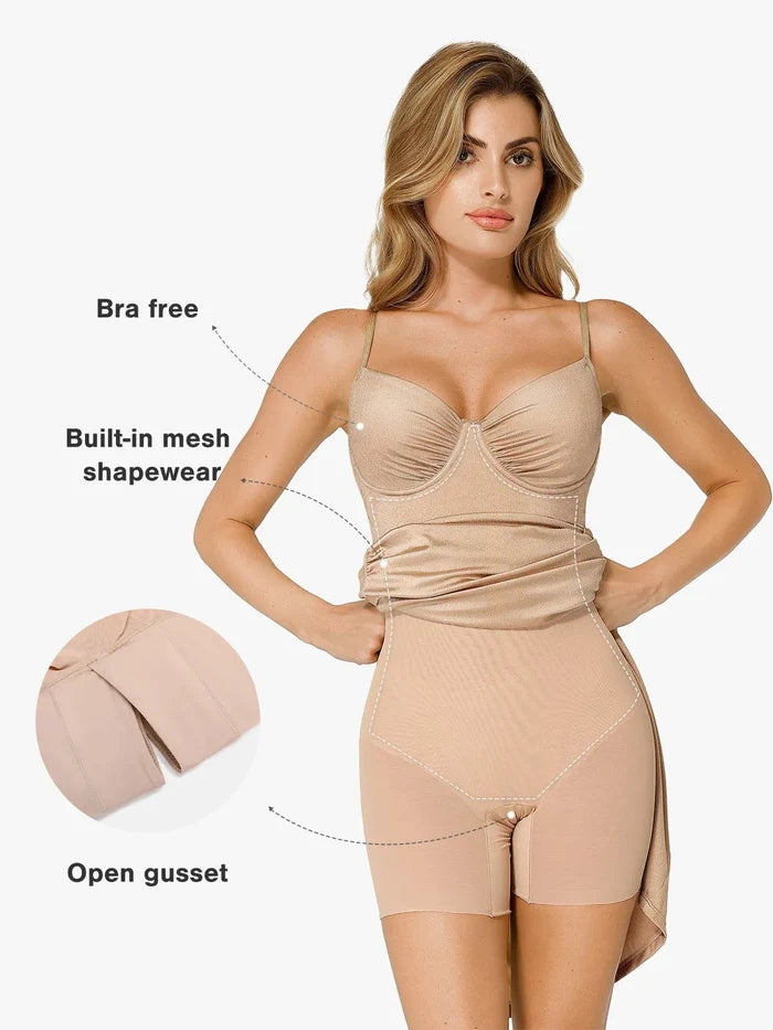 Popilush® shapewear with open gusset and built-in mesh for ultimate comfort.