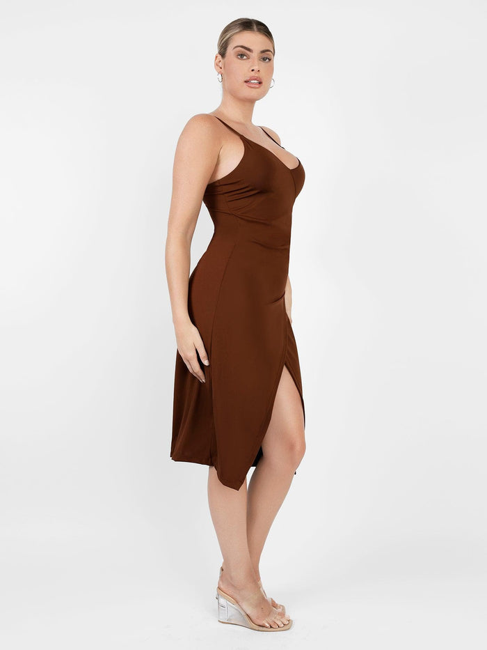 Popilush® Party Bodycon Summer Dress Shapewear Sculpting Wrap Midi Slip Dress