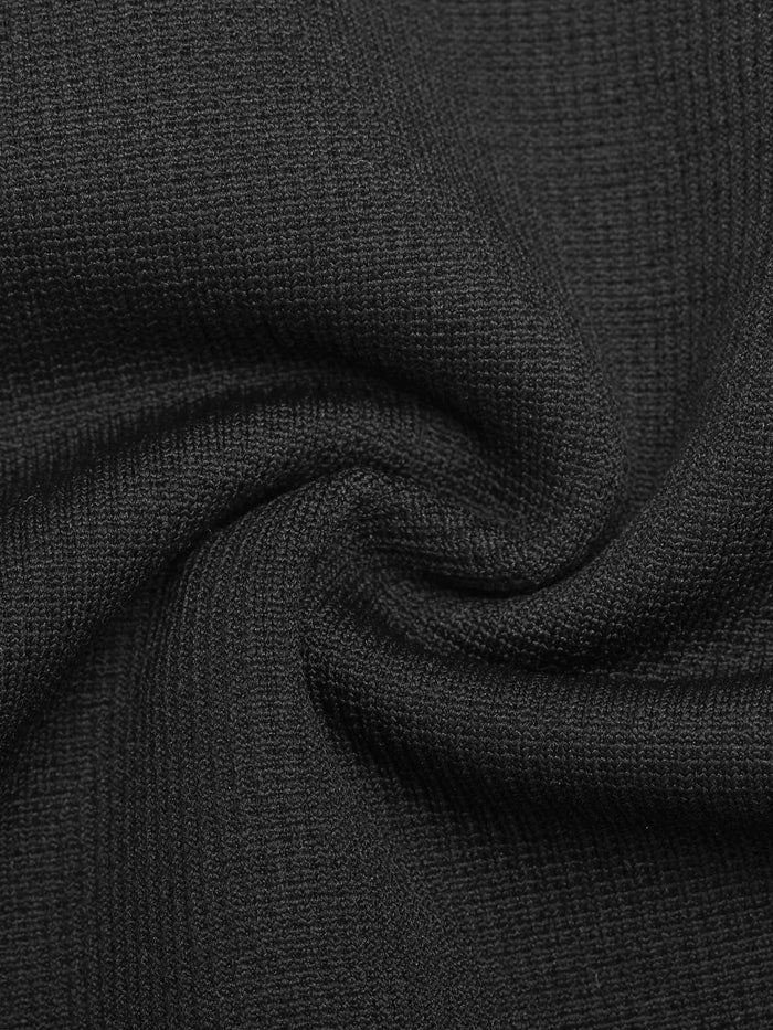 Detailed texture of black fabric by Popilush® for the shapewear romper.