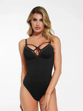 Mesh paneling on a shapewear bodysuit by Popilush®, offering support and a sleek look.