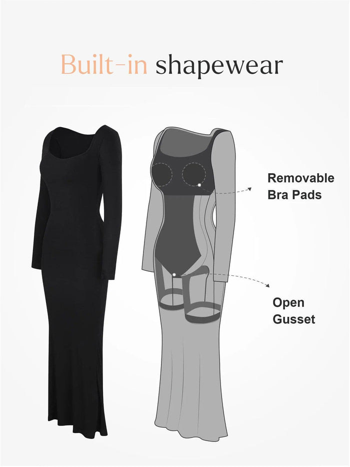 Popilush® Maxi Dress: Features built-in shapewear