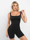 Popilush® square neck shapewear romper, slimming workout attire, shows great figure