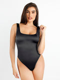 Popilush® Square Neck Shine Thong Bodysuit, for a confident silhouette