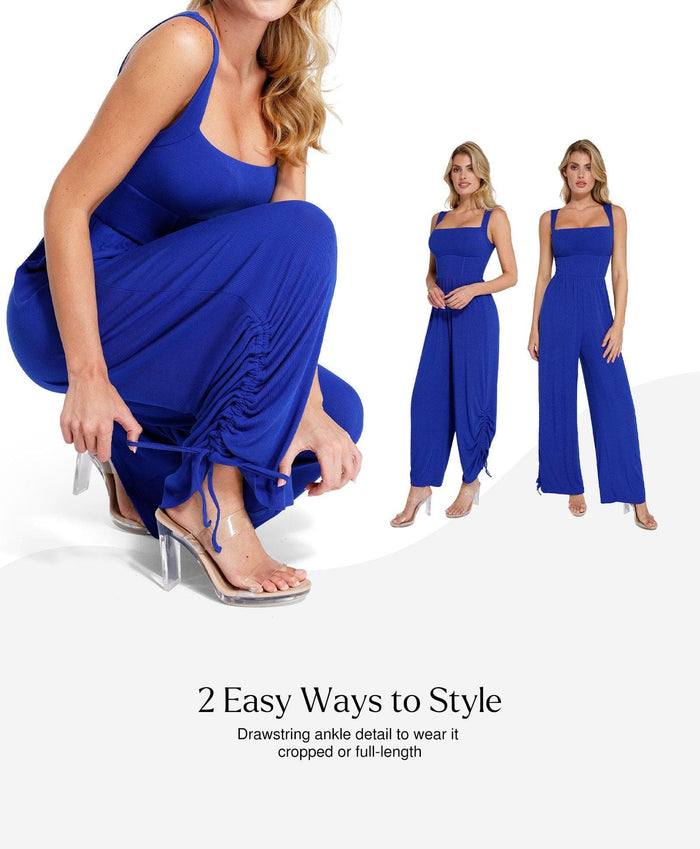 Popilush® Casual Slimming Jumpsuit Fashion Shapewear Square Neck Tummy Control Wide Leg Jumpsuit