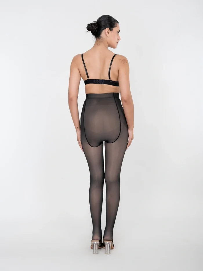 Sheer Effect No-Fur Opaque Stockings