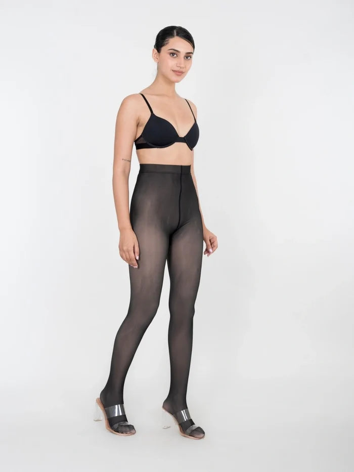 Sheer Effect No-Fur Opaque Stockings