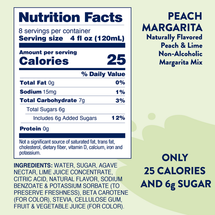 Skinny Mixes Bar Collection Natural Peach Margarita