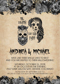 Skeleton Bride And Groom Halloween Wedding Invitations