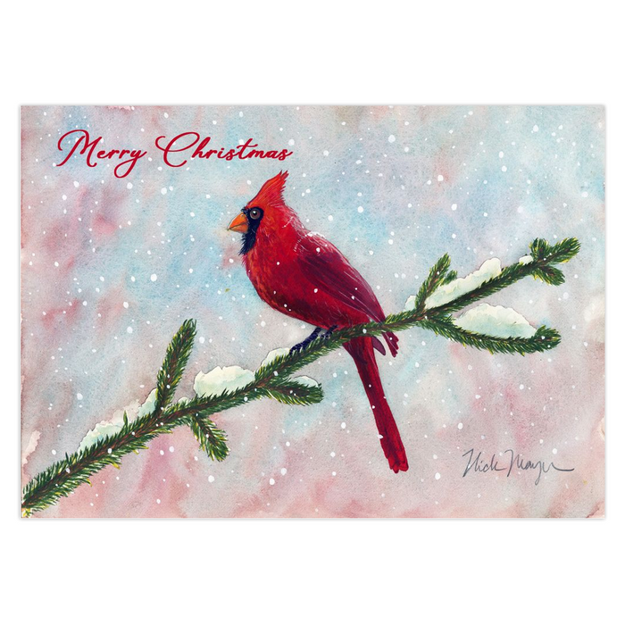 Snowy Cardinal II Christmas Cards Nick Mayer Art