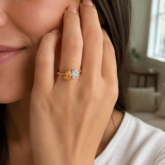 Solara Toi Et Moi Birthstone Ring - Ornaments Co - 18K Gold Plated