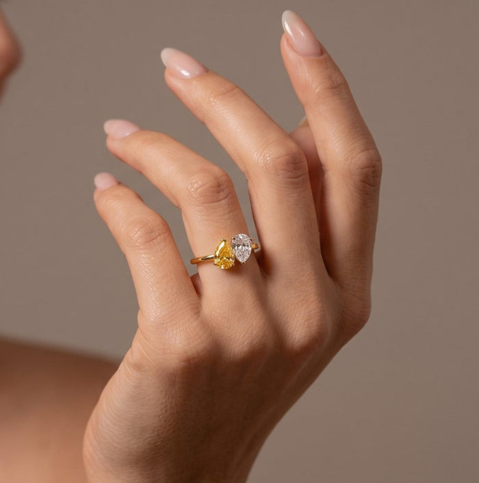Solara Toi Et Moi Birthstone Ring - Ornaments Co - 18K Gold Plated