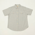 Sugar Cane Short Sleeve Hickory Stripe Work Shirt - White