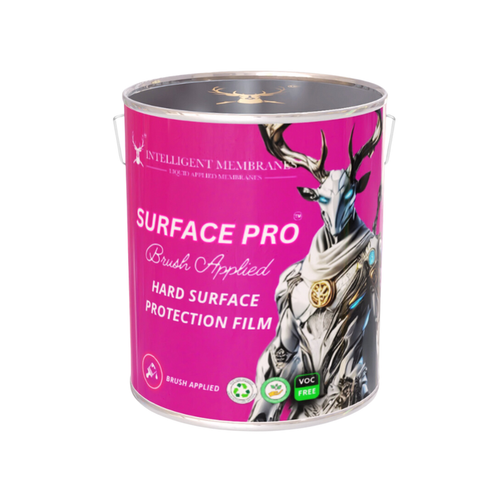 eco paint on construction protection that is liquid applied and dries hard to protect goods. it is then removed when ready to leave a clean product