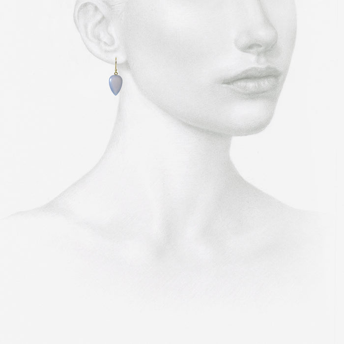 TED MUEHLING 14K & BLUE CHALCEDONY ACORNS