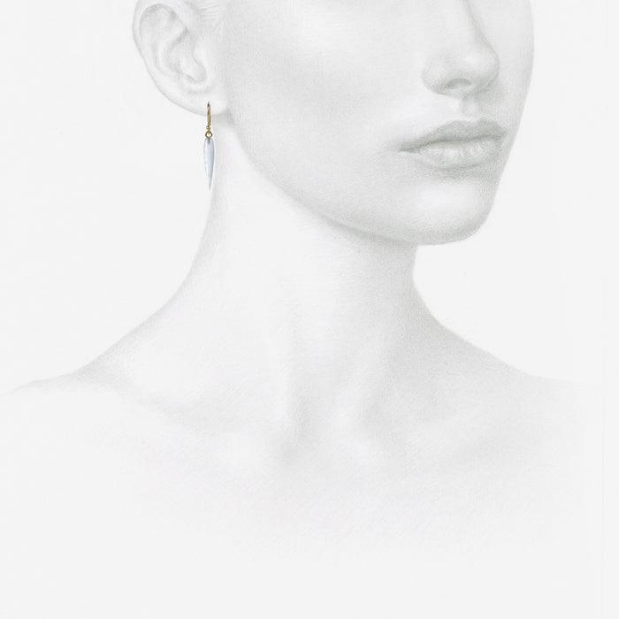 TED MUEHLING 14K & BLUE CHALCEDONY RICE