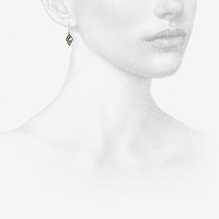 TED MUEHLING 14K & HEMATITE GOTHIC DROPS