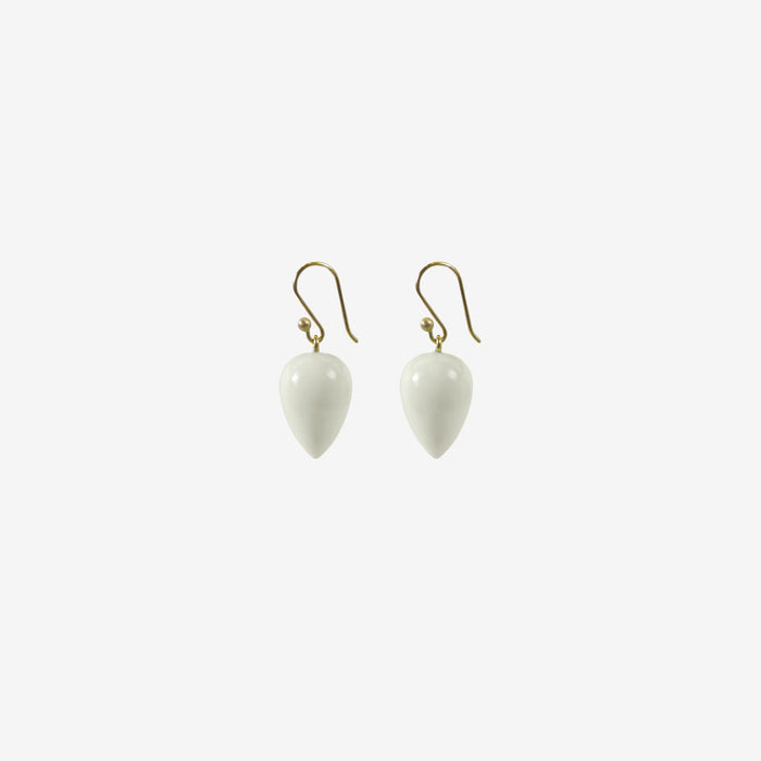 TED MUEHLING 14K & LEMON CHRYSOPRASE ACORNS
