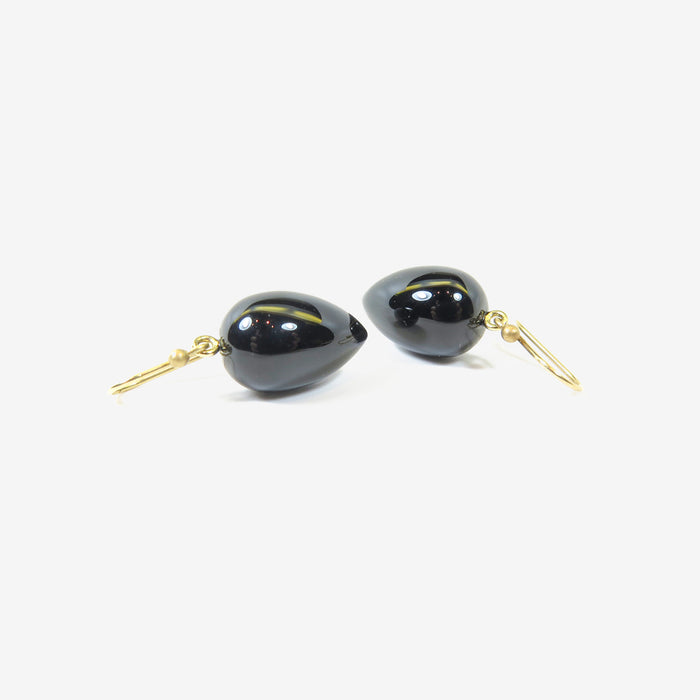 TED MUEHLING 14K & ONYX ACORNS