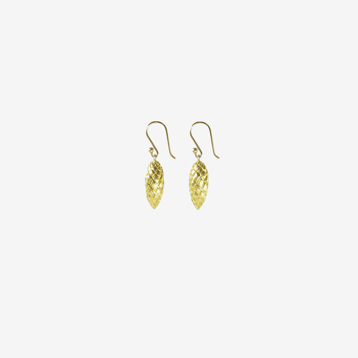TED MUEHLING 18K GREEN GOLD PLATED PINECONES