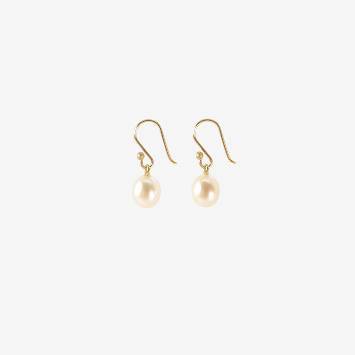 TED MUEHLING SMALL WHITE PEARL EARRINGS