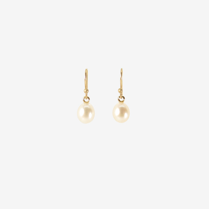 TED MUEHLING SMALL WHITE PEARL EARRINGS