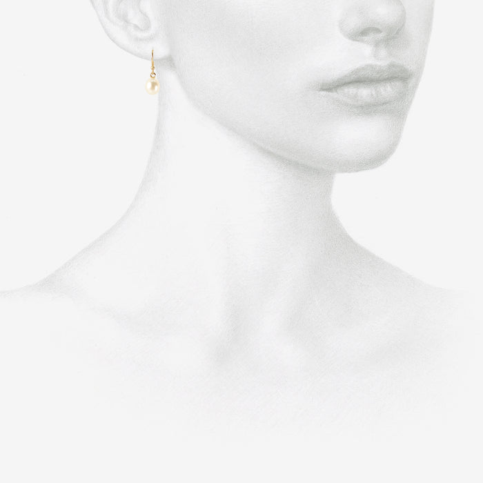 TED MUEHLING SMALL WHITE PEARL EARRINGS