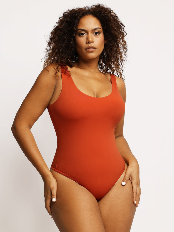 Popilush On Sale Scoop Neck Thong Bodysuit