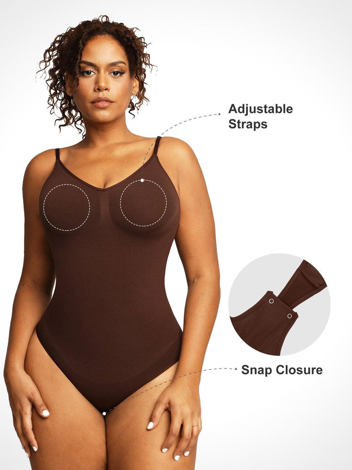 Popilush® Bodysuit: Adjustable Straps & Snap Closure for Comfort