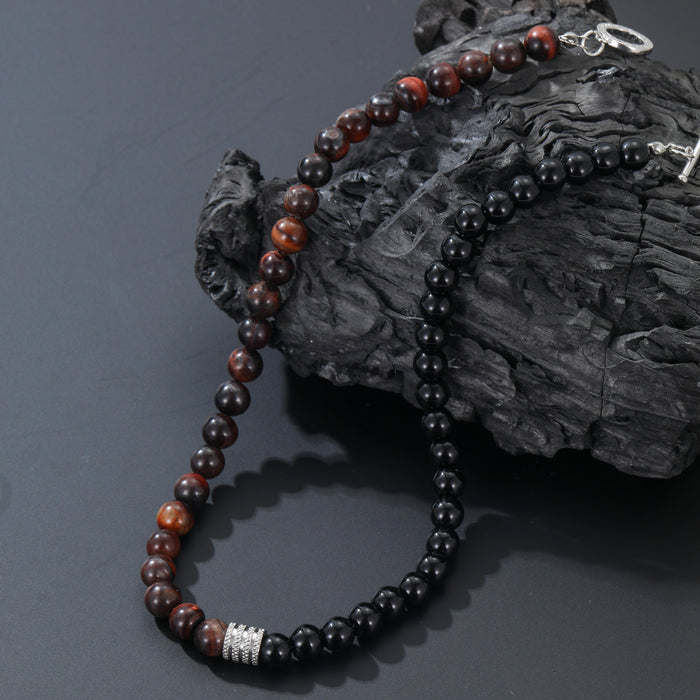 Tiger Eye & Lava Stone Beaded Necklace