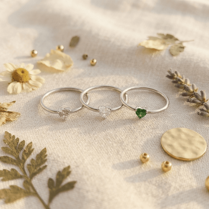 Timeless Heartstone Ring - Ornaments Co - 18K Gold Plated