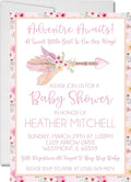 tribal arrow baby shower invitations pink boho design