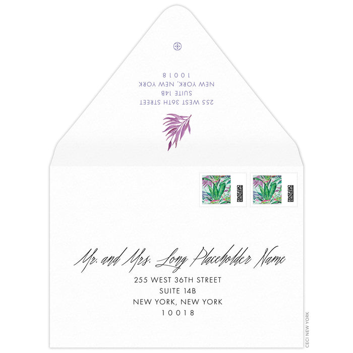 Tropical Fiji Palms Invitation Envelope