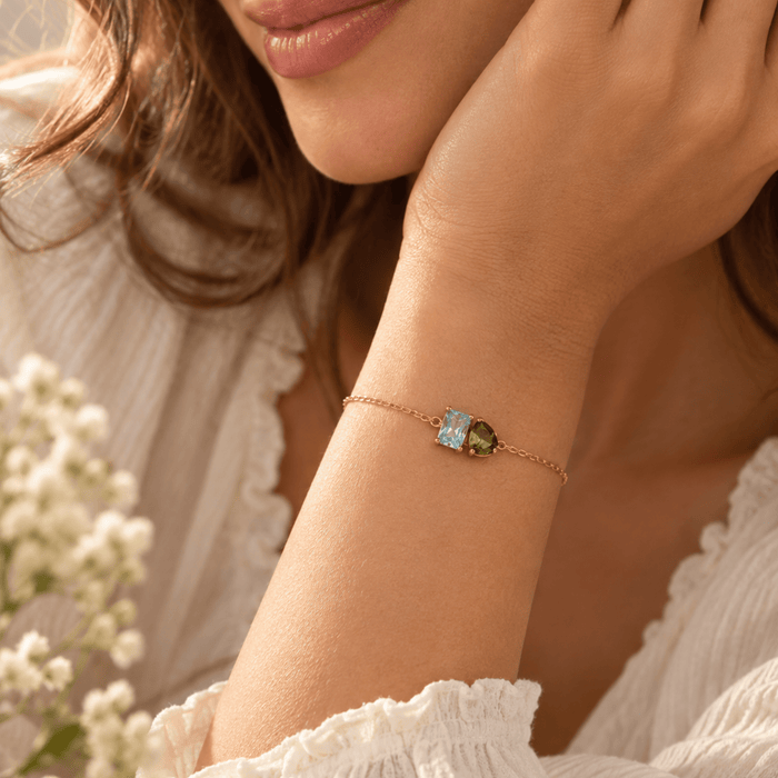 Twin Soul Birthstone Bracelet - Ornaments Co - 18K Gold Plated