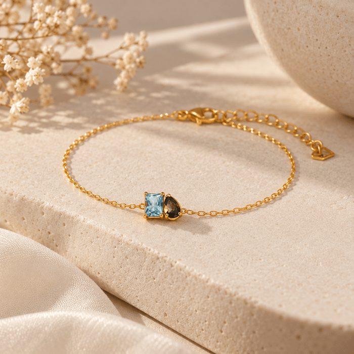 Twin Soul Birthstone Bracelet - Ornaments Co - 18K Gold Plated