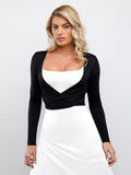 Black two-way ballet wrap cardigan by Popilush®, flattering and versatile style