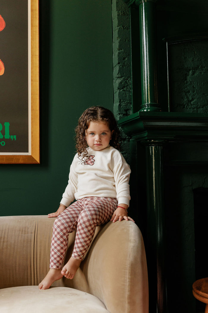 Velour Plaid Bear Collection - Sweatshirt + Leggings
