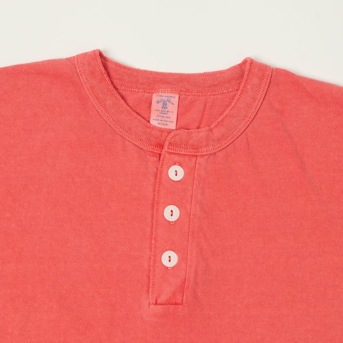 Velva Sheen Pigment Dyed Henley - Coral