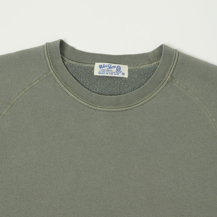 Velva Sheen Short Freedom Sleeve Sweat - Olive/Grey