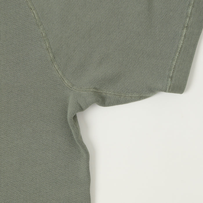 Velva Sheen Short Freedom Sleeve Sweat - Olive/Grey
