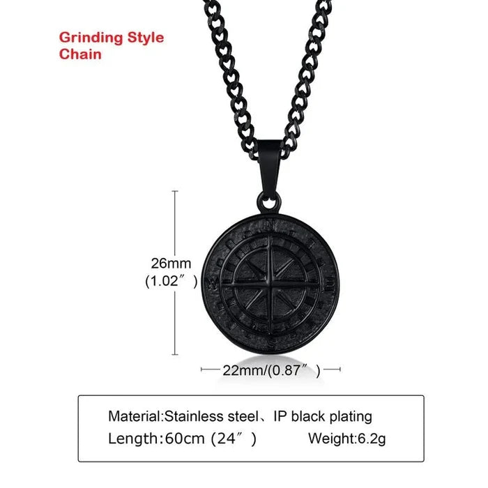 Waterproof Men's Compass North Star Necklace - Ornaments Co - Gold
