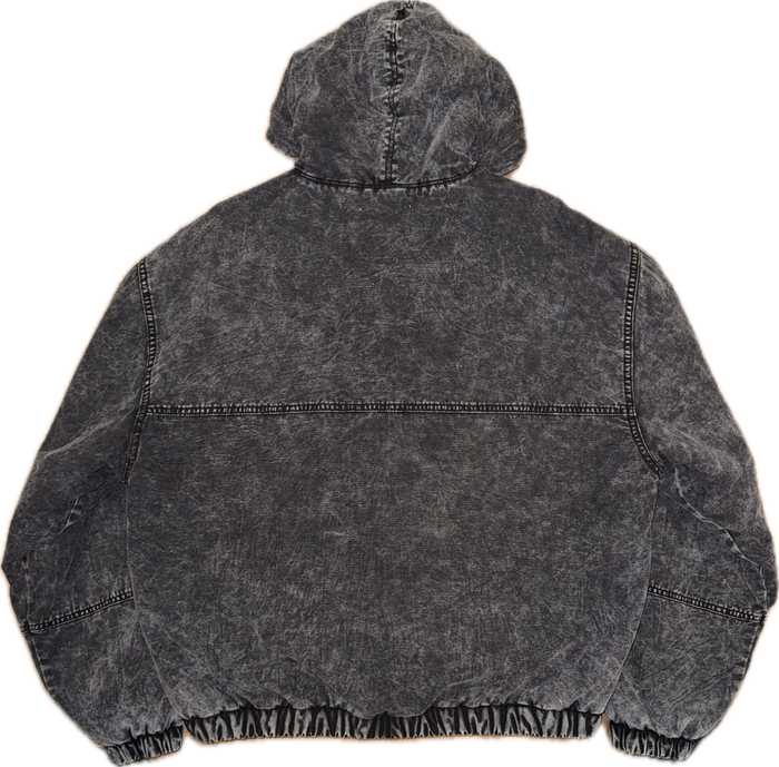 Weekday Remy Relaxed Fit Hooded Bomber Jacket in Grey wash