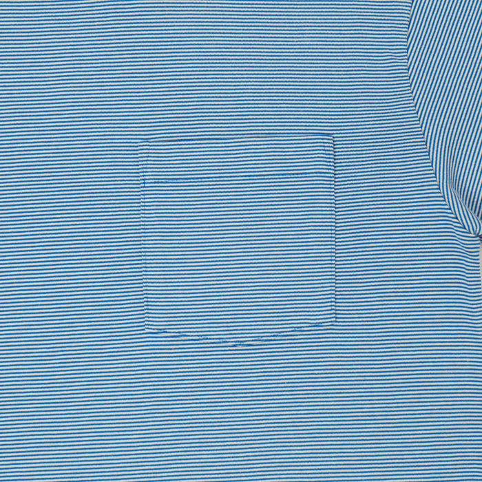 Whitesville Fine Line Stripe Border T-Shirt - Blue