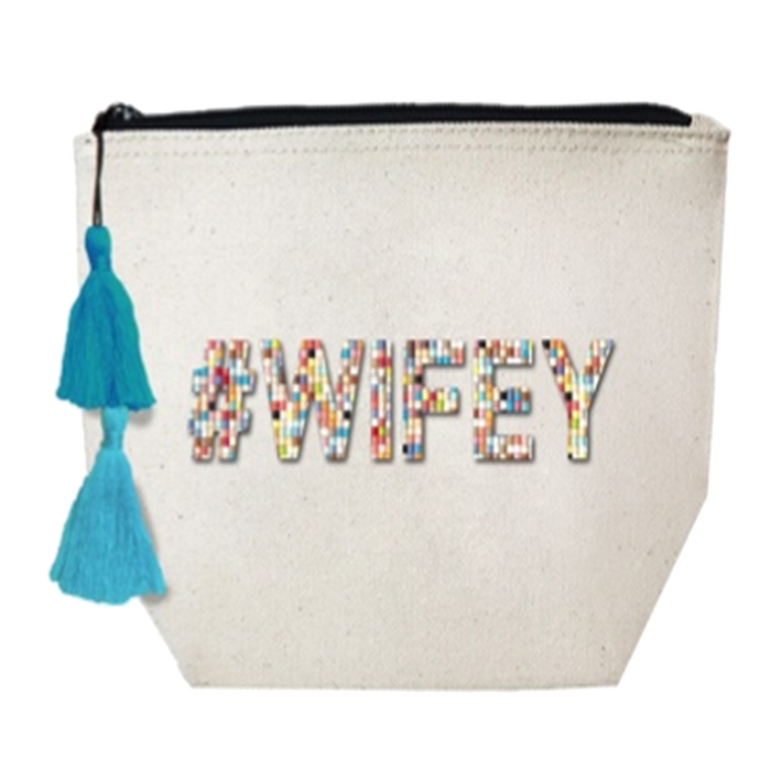 #Wifey Confetti Cosmetic Case