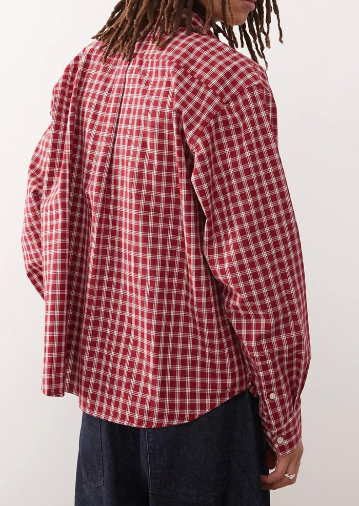 XLARGE shirt with embroidered logo in Red check
