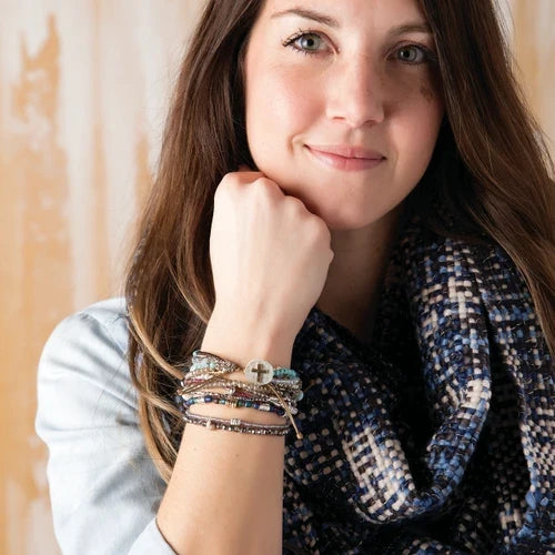 Your Journey Gray Adjustable Beaded Prayer Bracelet