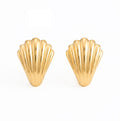 ZANYA Gold Scallop Shell Stud Earrings for Women – Minimalist Seashell Ocean Inspired Jewelry | Ash Mollie Studio - ASH MOLLIE STUDIO